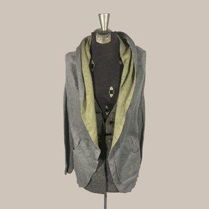 Lulu Lemon Women Htr Grey/Green Oversize Sweater